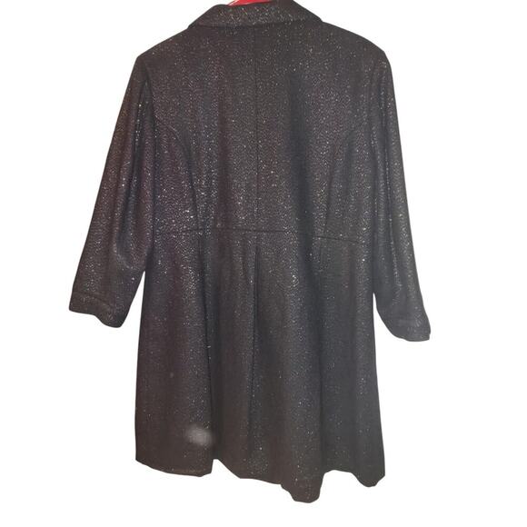 Metro Style Wool Blend Navy Peacoat Glittery Size 16 3/4 Sleeve - Picture 7 of 9